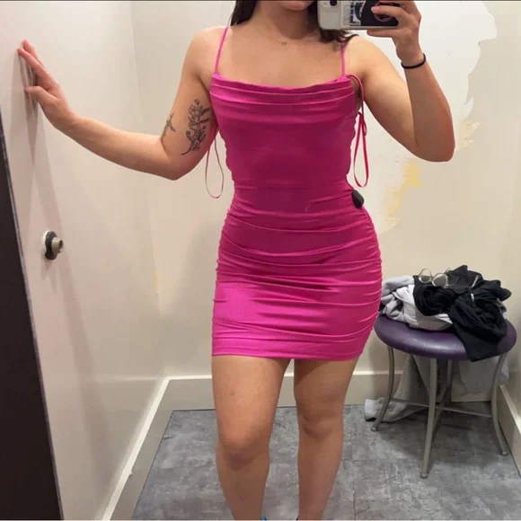 Windsor | Dresses | Nwt Pink Formal Mini Dress Open Back | Poshmark